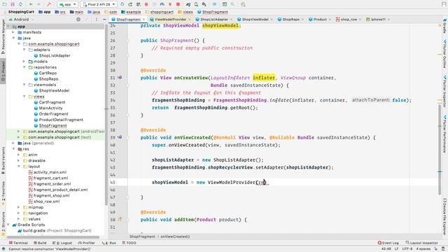 5. Shopping Cart (MVVM) - Shop View Model & AppBar Titles смотреть онлайн