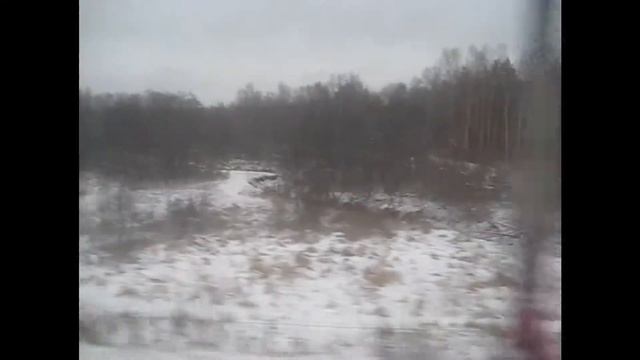 Зимний пейзаж. Вид из окна ЭТ2М-055 смотреть онлайн