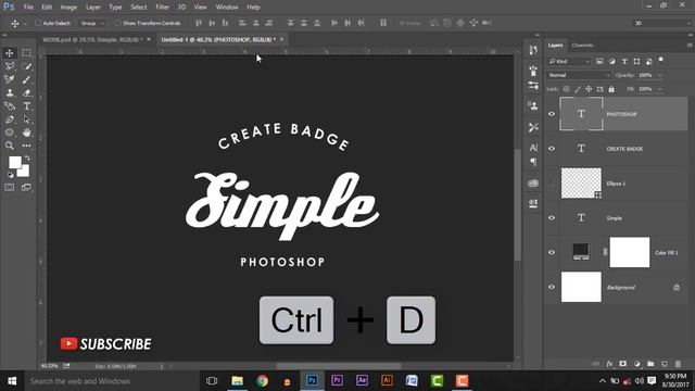 How to Create Simple Badge Retro Design in Photoshop - Photoshop Tutorial смотреть онлайн