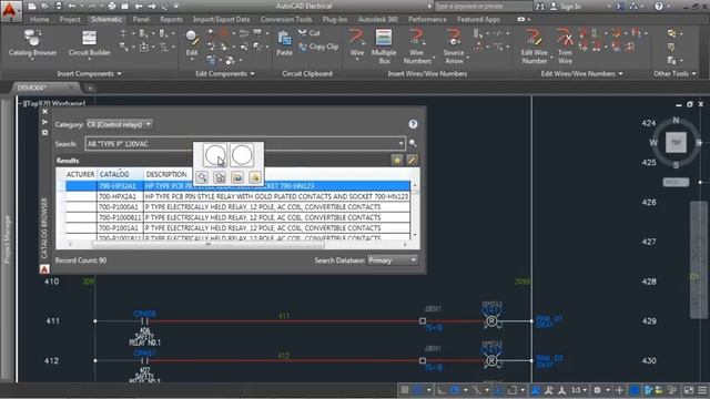 AutoCAD Electrical - Catalog browser previews and inserts parts смотреть онлайн