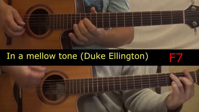 In a mellow tone (Duke Ellington) Jazz standard guitars duet with chords смотреть онлайн