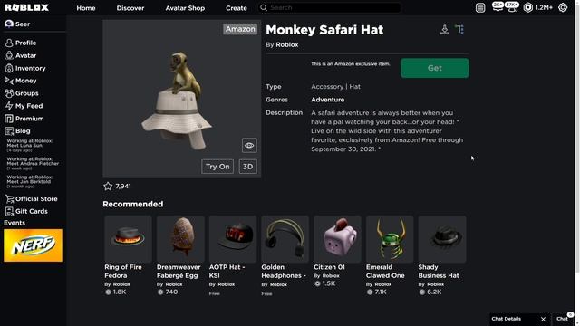 FREE ITEM! How To Get The Monkey Safari Hat in Roblox for FREE - Amazon Exclusive Item смотреть онлайн