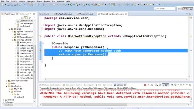 15 - Exception handling in RESTful web services смотреть онлайн