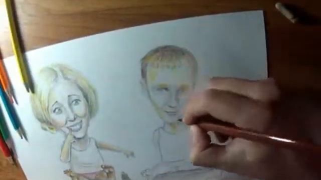 Быстрый шарж карандашиками (HOBOT ART) смотреть онлайн