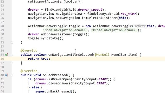 Navigation Drawer with Fragments Part 3 - HANDLING MENU ITEM CLICKS - Android Studio Tutorial смотреть онлайн