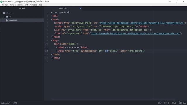 Datepicker Using Jquery Bootstrap смотреть онлайн