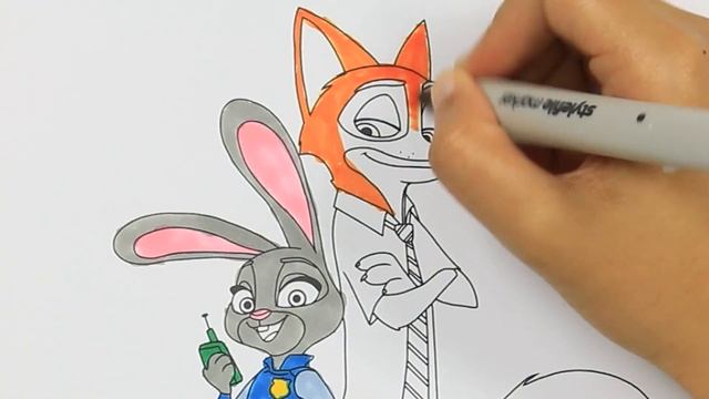 Zootopia | How to draw and color | Coloring Page | Little Hands Coloring Book смотреть онлайн
