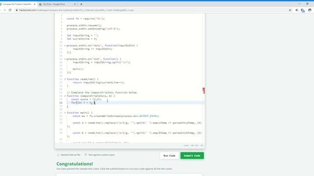 2) HackerRank - Compare The Triplets - JavaScript смотреть онлайн