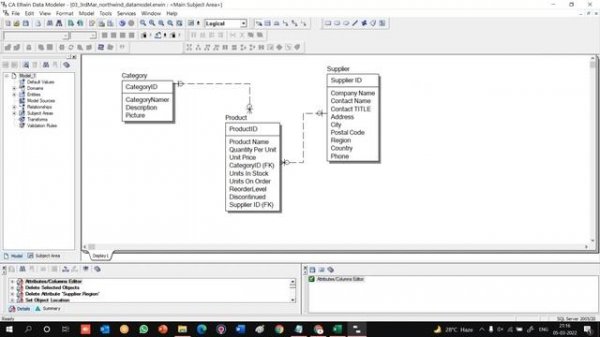 How to create a data model using Erwin from NorthWind Database