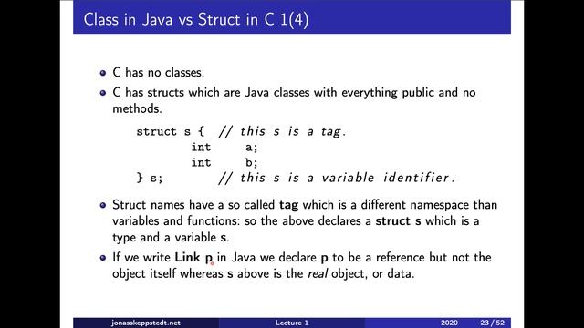 F01 / 5: Java class and C struct (level 3) смотреть онлайн