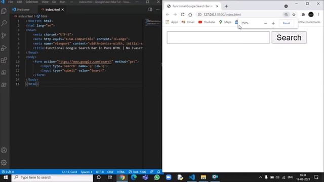 PURE HTML FUNCTIONAL GOOGLE SEARCHBAR | NO JAVASCRIPT OR PHP | CodingDecoding смотреть онлайн