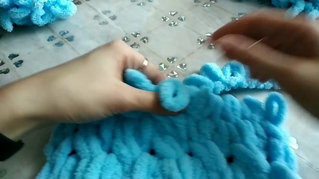 Плед из Alize Puffy узором "Косичка" смотреть онлайн
