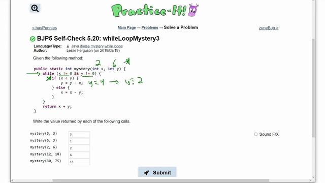 Java Practice It || 5.20 whileLoopMystery3 || if/else, if else statement, while loop, method смотреть онлайн