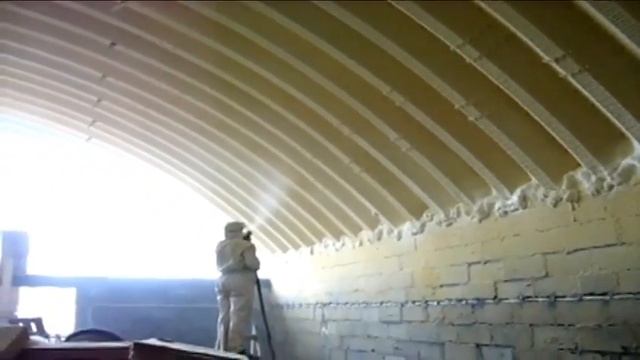 18 Утепление ангара изнутри методом напыления смотреть онлайн