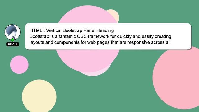 HTML : Vertical Bootstrap Panel Heading смотреть онлайн