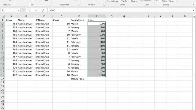 School Fees Report Excel Tutorial in Hindi - एक्सेल смотреть онлайн