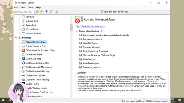 Winaero Tweaker Velocizza WINDOWS 10
