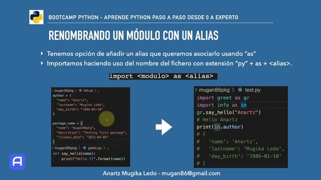 Bootcamp Python 3 - Módulos - Renombrar módulo con un alias смотреть онлайн