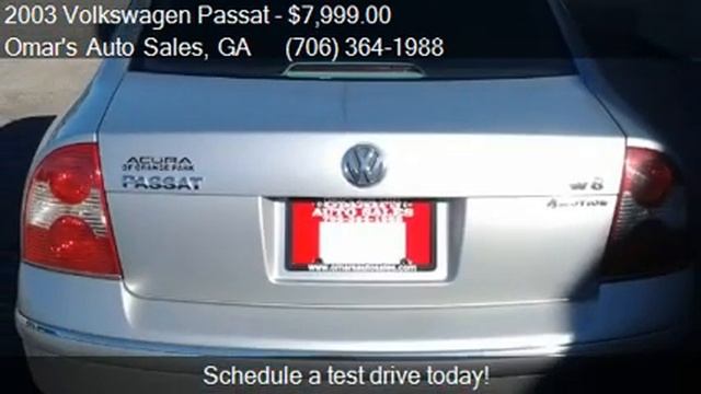 2003 Volkswagen Passat W8 4MOTION For Sale In Augusta, GA 30