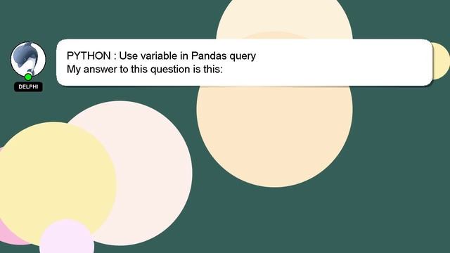 PYTHON : Use variable in Pandas query смотреть онлайн