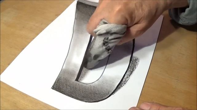 How to Draw 3D Letter - Trick Art Drawing - Anamorphic Illusion смотреть онлайн
