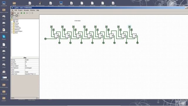 8 Bit Adder circuit смотреть онлайн