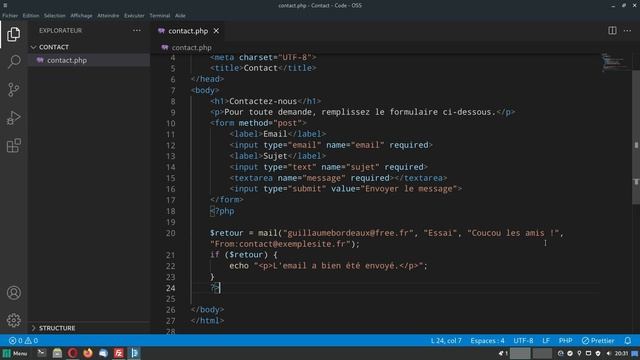 Coder un formulaire de contact avec la fonction PHP mail() смотреть онлайн