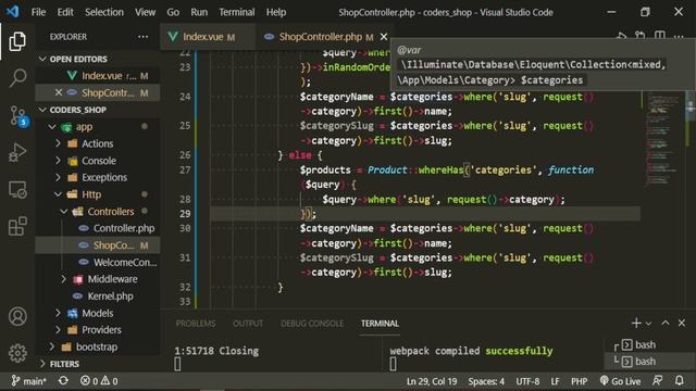Laravel E-commerce: [7] Sorting the Products смотреть онлайн