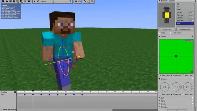 Как сделать анимацию ходьбы в Mine-imator