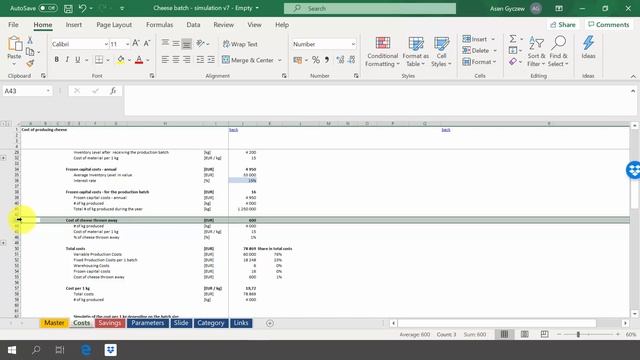 How to calculate the optimal production batch using simulations in Excel (cheese production) смотреть онлайн