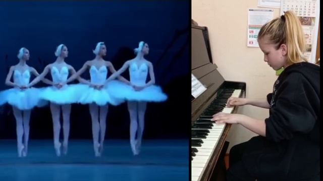 DEREGUZOVA MARINA 12 лет. ЧАЙКОВСКИЙ "ТАНЕЦ МАЛЕНЬКИХ ЛЕБЕДЕЙ ". ОБЩЕЕ ФОРТОПИАНО У СКРИПАЧЕЙ. смотреть онлайн