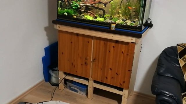 Видео 41: Акваскейп- из 50 Л. в аквариум 160 литров. Коряги, камни. Рыбки. Природный.Тумба. Фон. смотреть онлайн