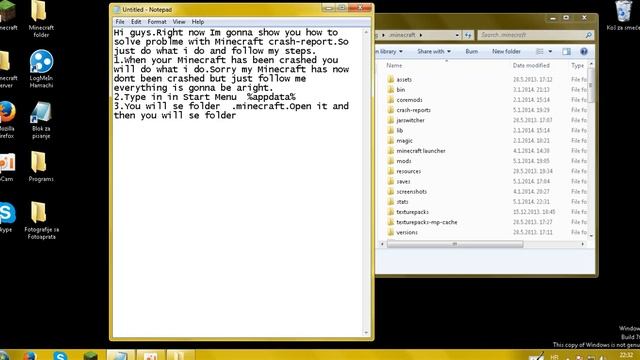 Minecraft crash-report FIX!!For all Minecrafts versions смотреть онлайн