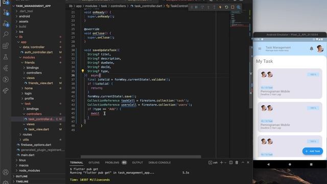 19 Flutter Task Management App | Add Data Task to Firestore Database смотреть онлайн