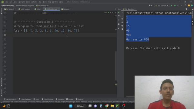 How to Program to find a Smallest element from list | Python full Course | Beginners | #python смотреть онлайн
