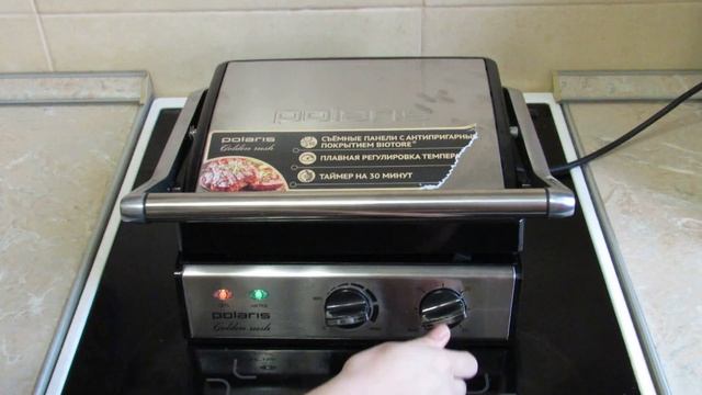 Гриль-пресс Polaris PGP 0602 Golden Rush готовим мясо смотреть онлайн