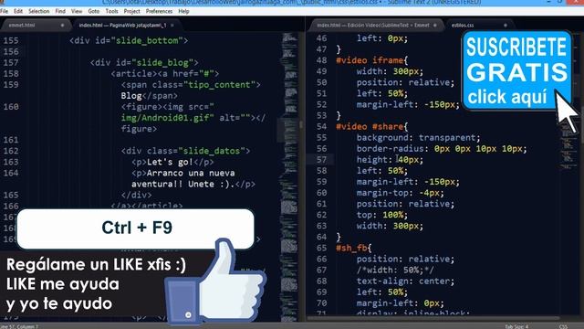 SublimeText + Emmet - 16 ordenar lineas css @JoseCodFacilito смотреть онлайн