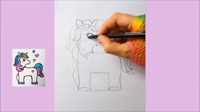 Как нарисовать Единорога просто и быстр Простые Рисунки для ЛД Открытки How to Draw Unicorn Simple смотреть онлайн