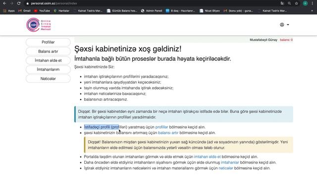 Şəxsi kabinet yaratmaq üçün təlimat videosu смотреть онлайн