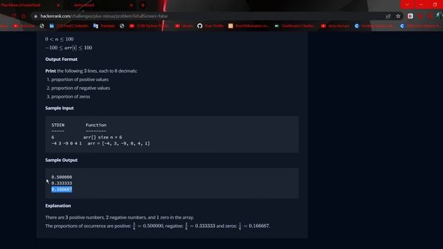 Plus Minus | HackerRank | Solution | best explanation + python смотреть онлайн