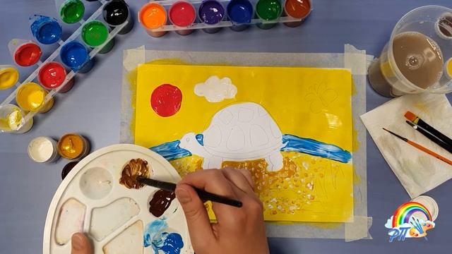 Как нарисовать черепаху. ЧЕРЕПАХА гуашью, рисуем поэтапно. смотреть онлайн