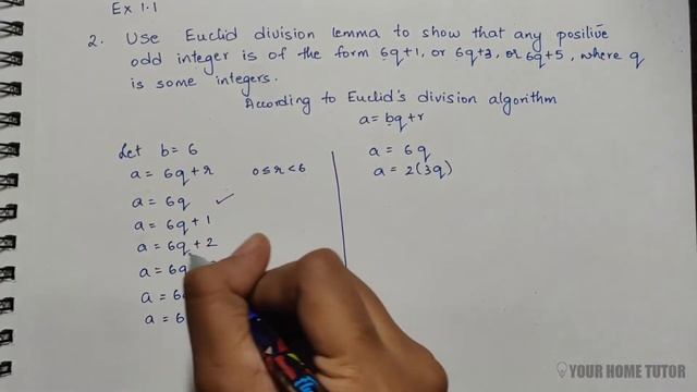 Use Euclid's division lemma to show that any positive odd integer is of form 6q+1,6q+3,6q+5-Class 1 смотреть онлайн