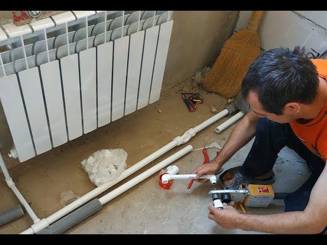 Пайка полипропиленовых труб Обвязка и установка батарей отопления Сборка радиаторов смотреть онлайн