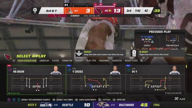 Madden NFL 23/Режим франшизы/Arizona Cardinals/Второй сезон-Week 9 смотреть онлайн