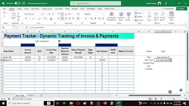 Invoice and Payment Tracking System in Microsoft Excel смотреть онлайн