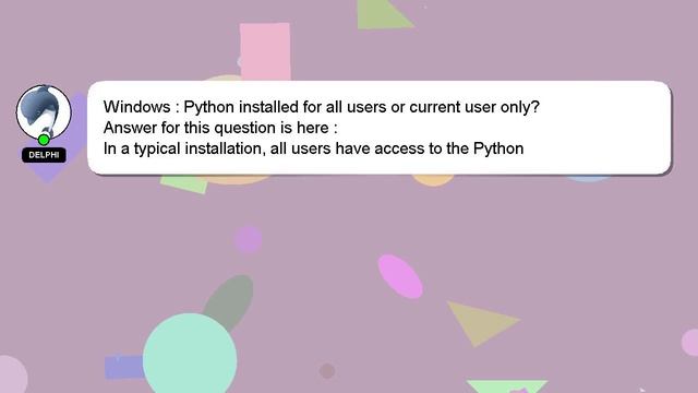 Windows : Python installed for all users or current user only? смотреть онлайн