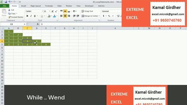 Advanced Excel(vba) Tutorial 26 : While Wend Loop