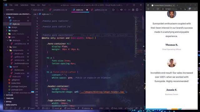 Convirtiendo un proyecto de CSS a SASS (SCSS) - 3° Parte смотреть онлайн