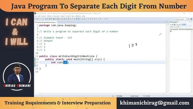 26 | Java Program To Separate Each Digit From Number | Java For Loop смотреть онлайн