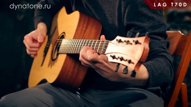 Обзор акустической гитары LAG T70D смотреть онлайн